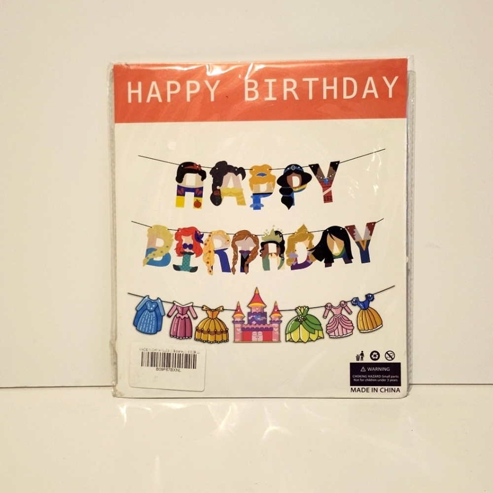 *5 for $20* Disney Princess Happy Birthday Banner